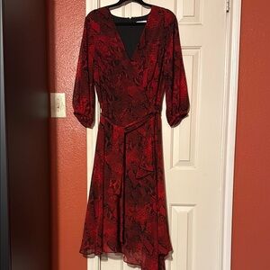 Elegant Red Wrap Dress
